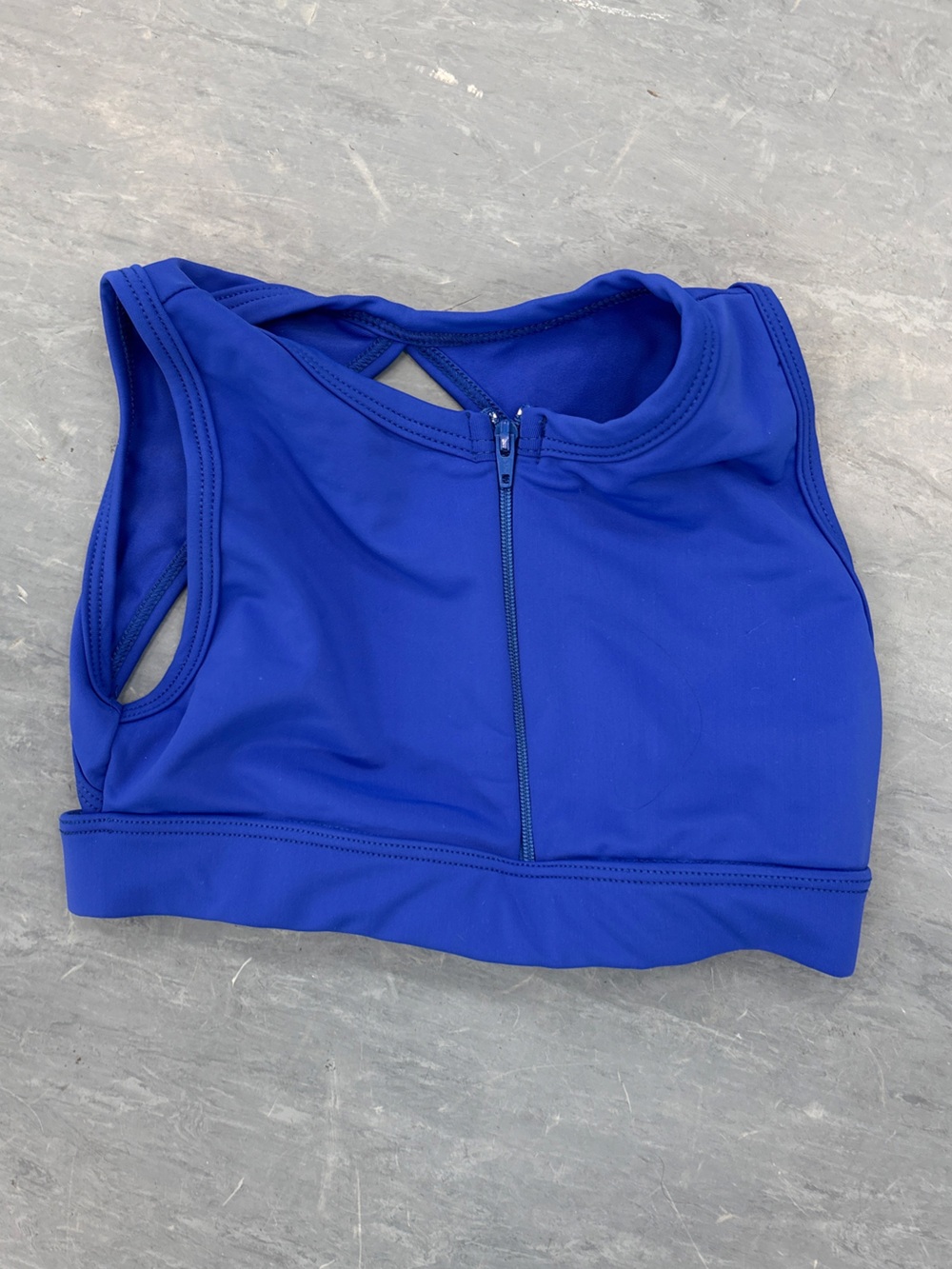 Kids Front-Zip Sports Bra - Royal Blue